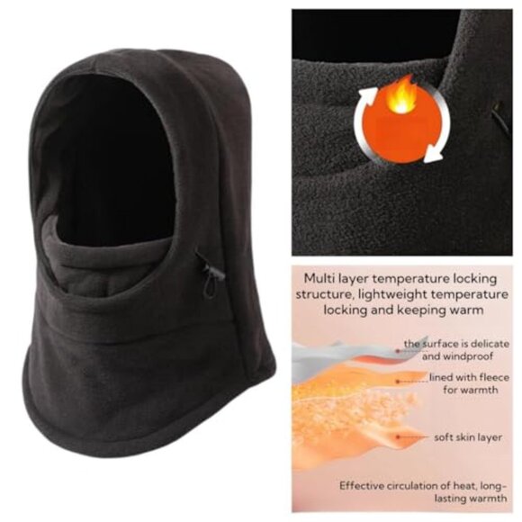 Fleece Balaclava Windproof Warm Hood Oversized Unisex Winter Sport Face Cover main image 4